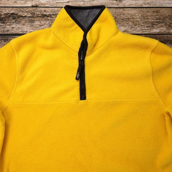Alpine Tek Women's Size Medium Yellow Fleece Pullover 1/4 Zip Shirt #1586 - Picture 2 of 6